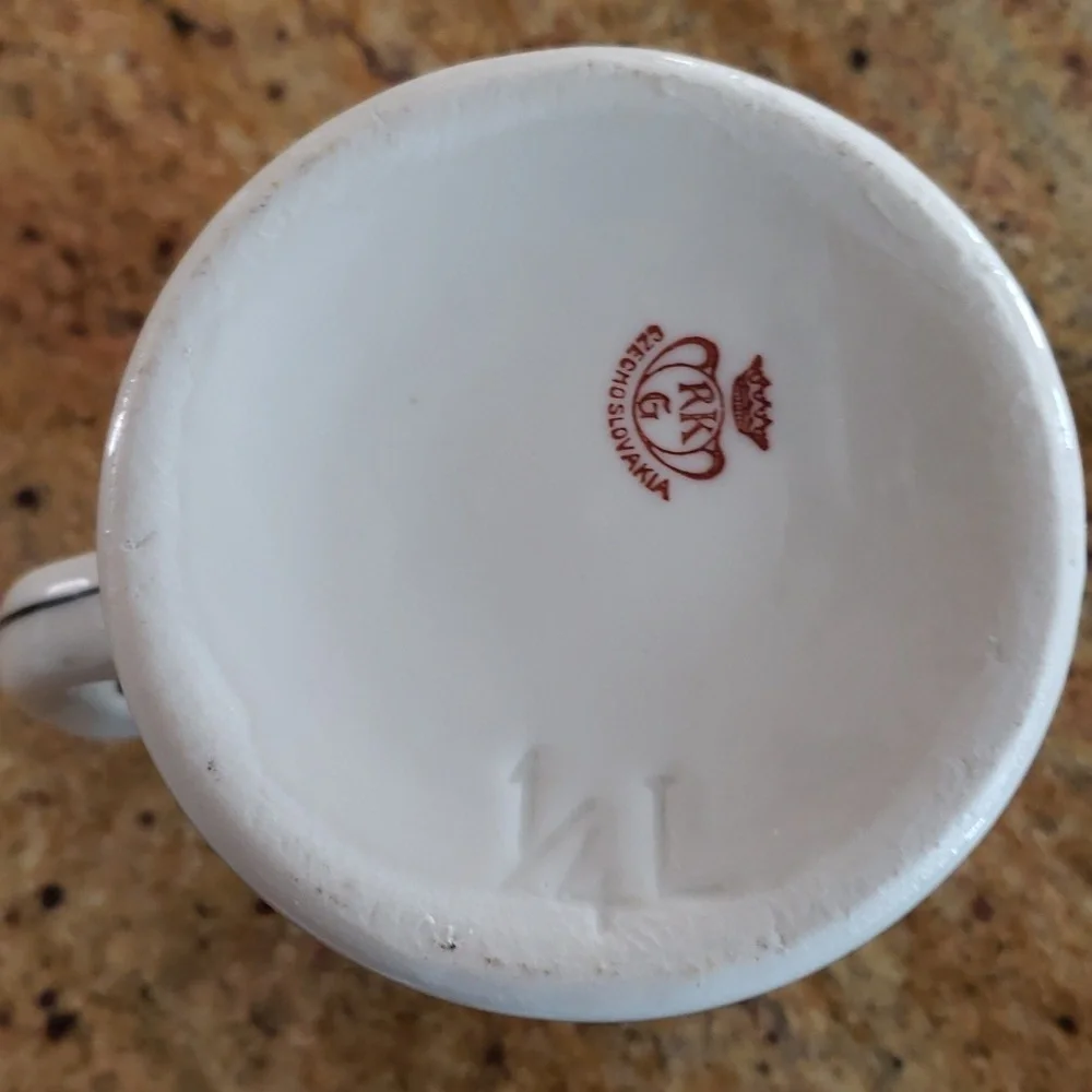 Vintage RK G Czechoslovakia Porcelain Retro Floral Creamer Pitcher 1/4 Liter